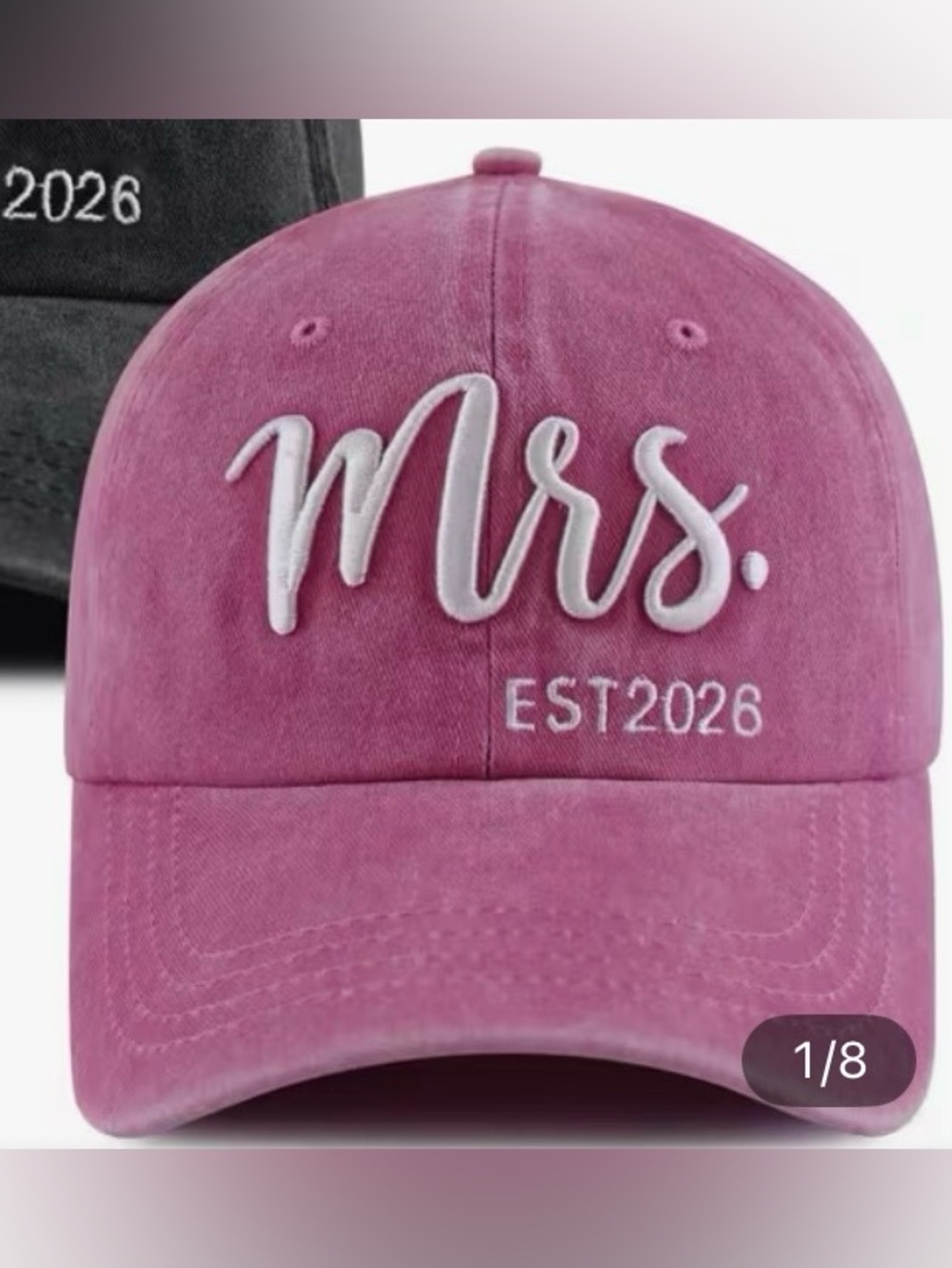 Mrs. Embroidered Baseball Cap - Pink